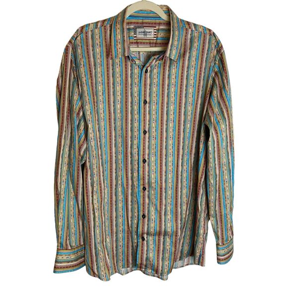 Luchiano‎ Visconti Mens Shirt Size 2XL Rainbow Colorful Geometric Vibrant - Picture 1 of 13